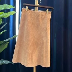 Suede a-line skirt